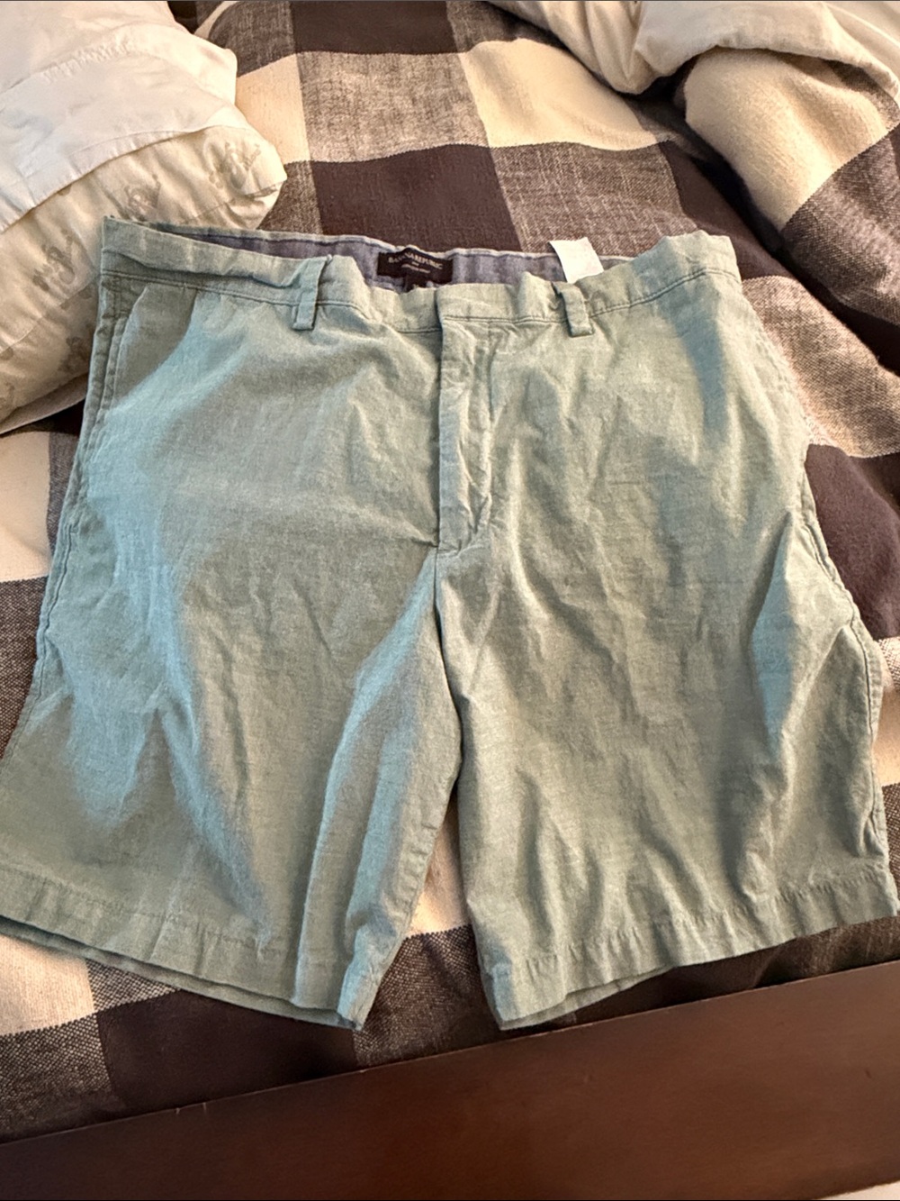 Banana Republic Green Men's Flat Front Shorts